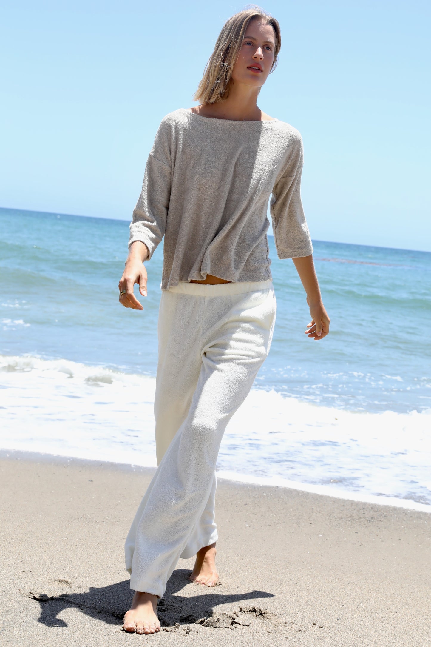 The Wide Leg Pocket  - Thin Looped Terry