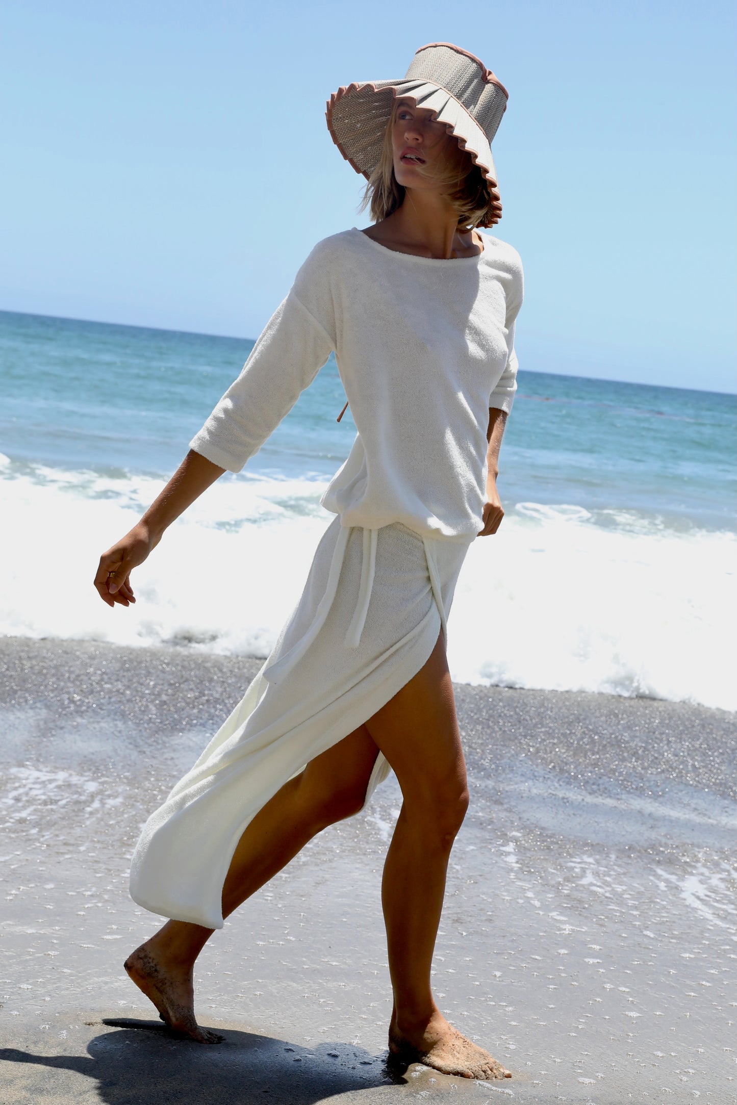 The Long Wrap Skirt - Thin Looped Terry