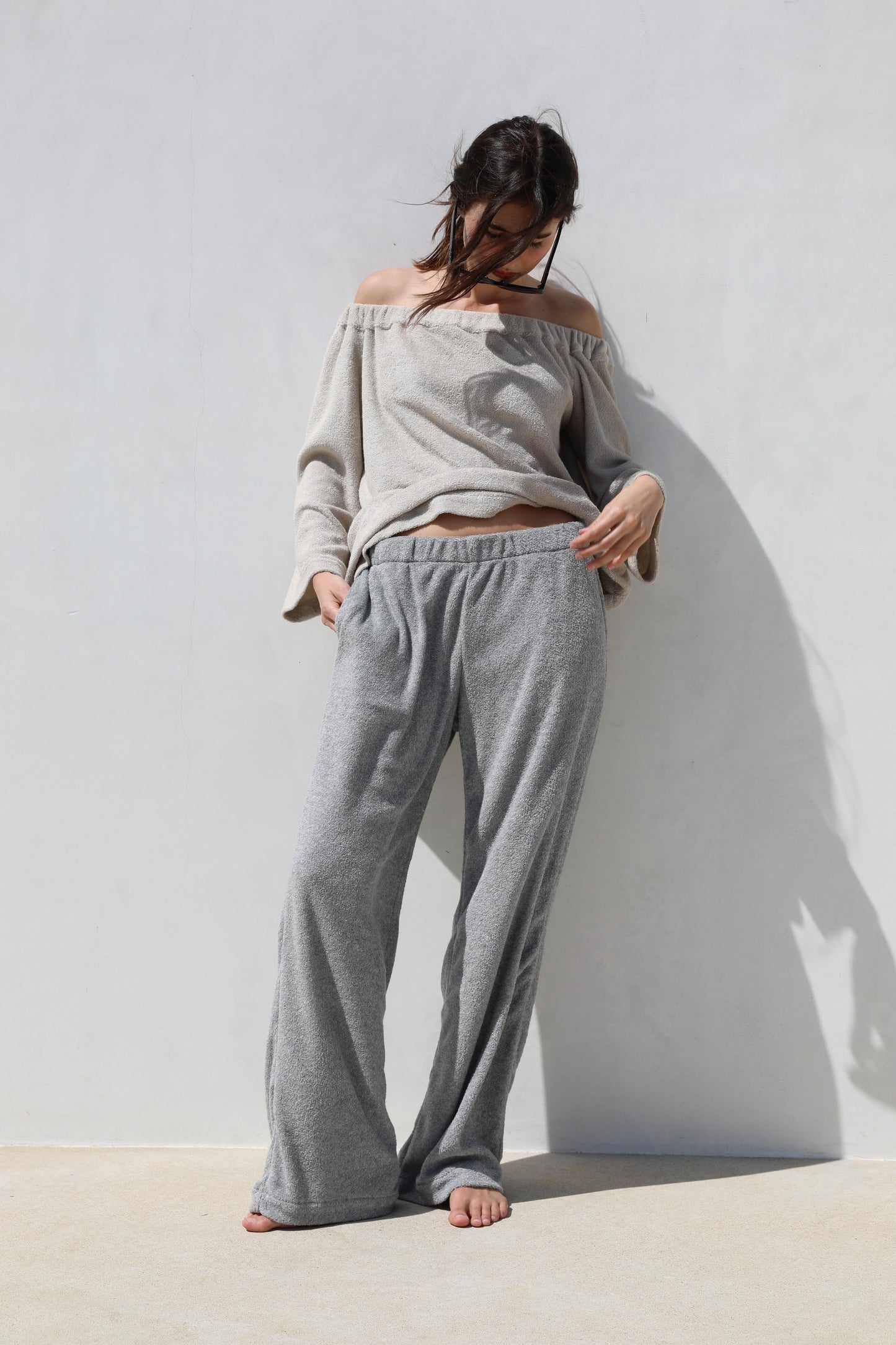 The Wide Leg Pocket  - Thin Looped Terry