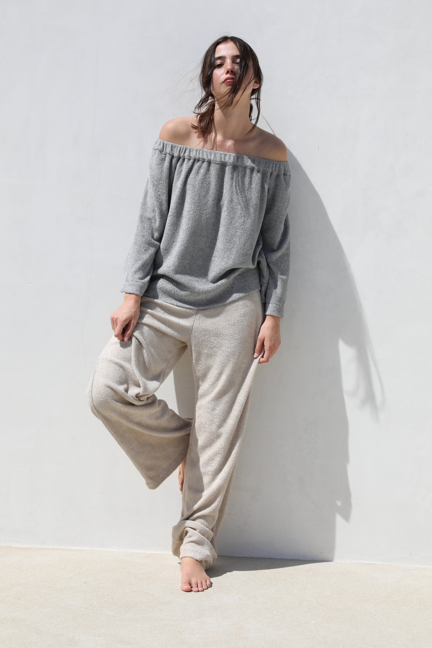 The On or Off the Shoulder Top - Thin Looped Terry