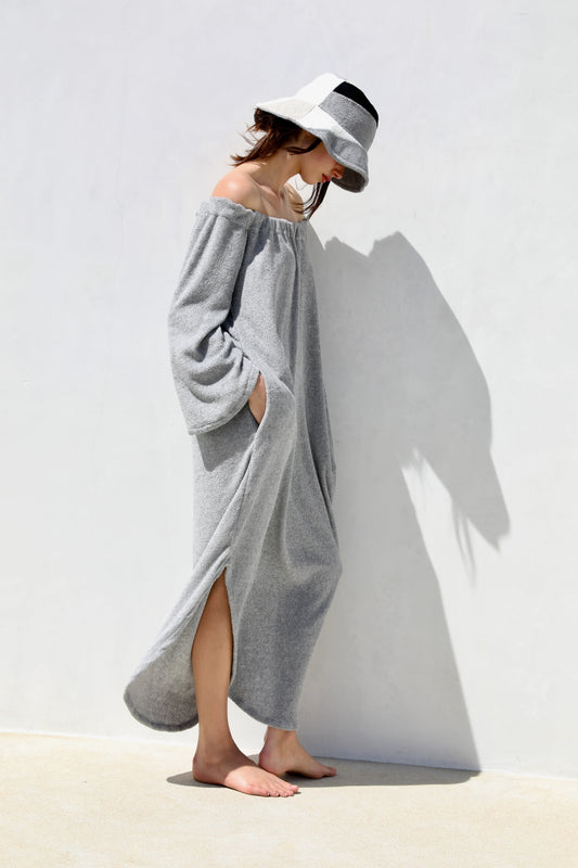 The On or Off Shoulder Dress - Thin Looped Terry