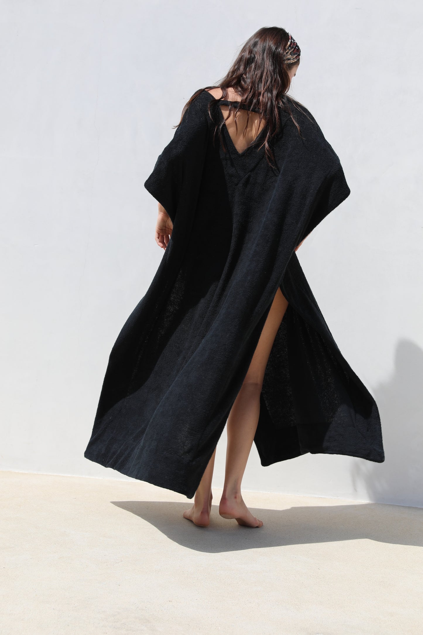Long Open Kaftan - Thin Looped Terry