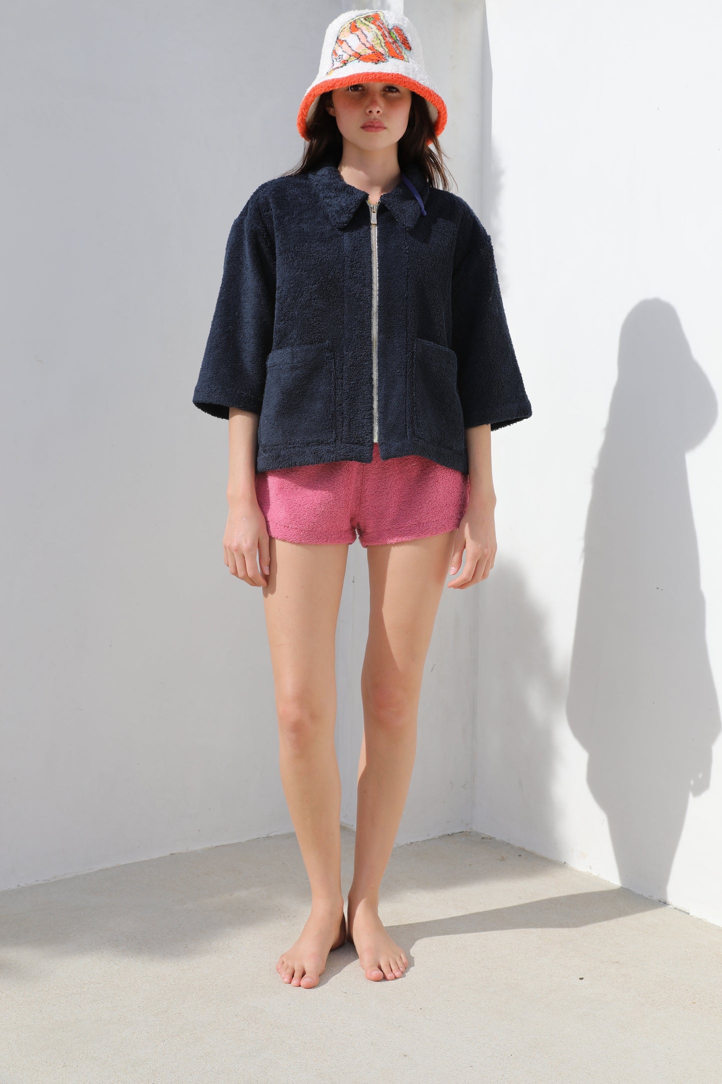 The Cropped Zip up Jacket - Plush Terry