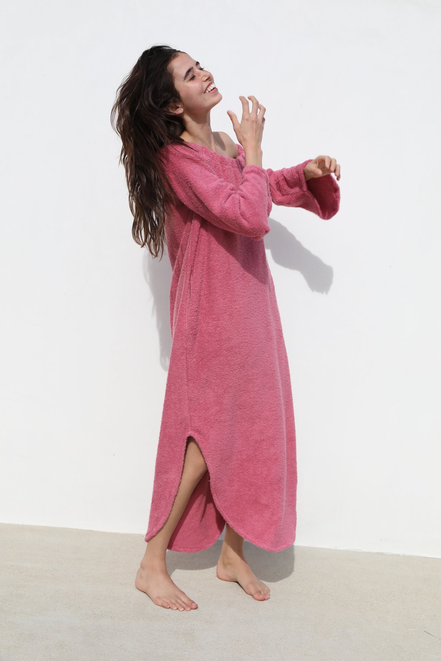 The Off Shoulder Dress - Plush Terry