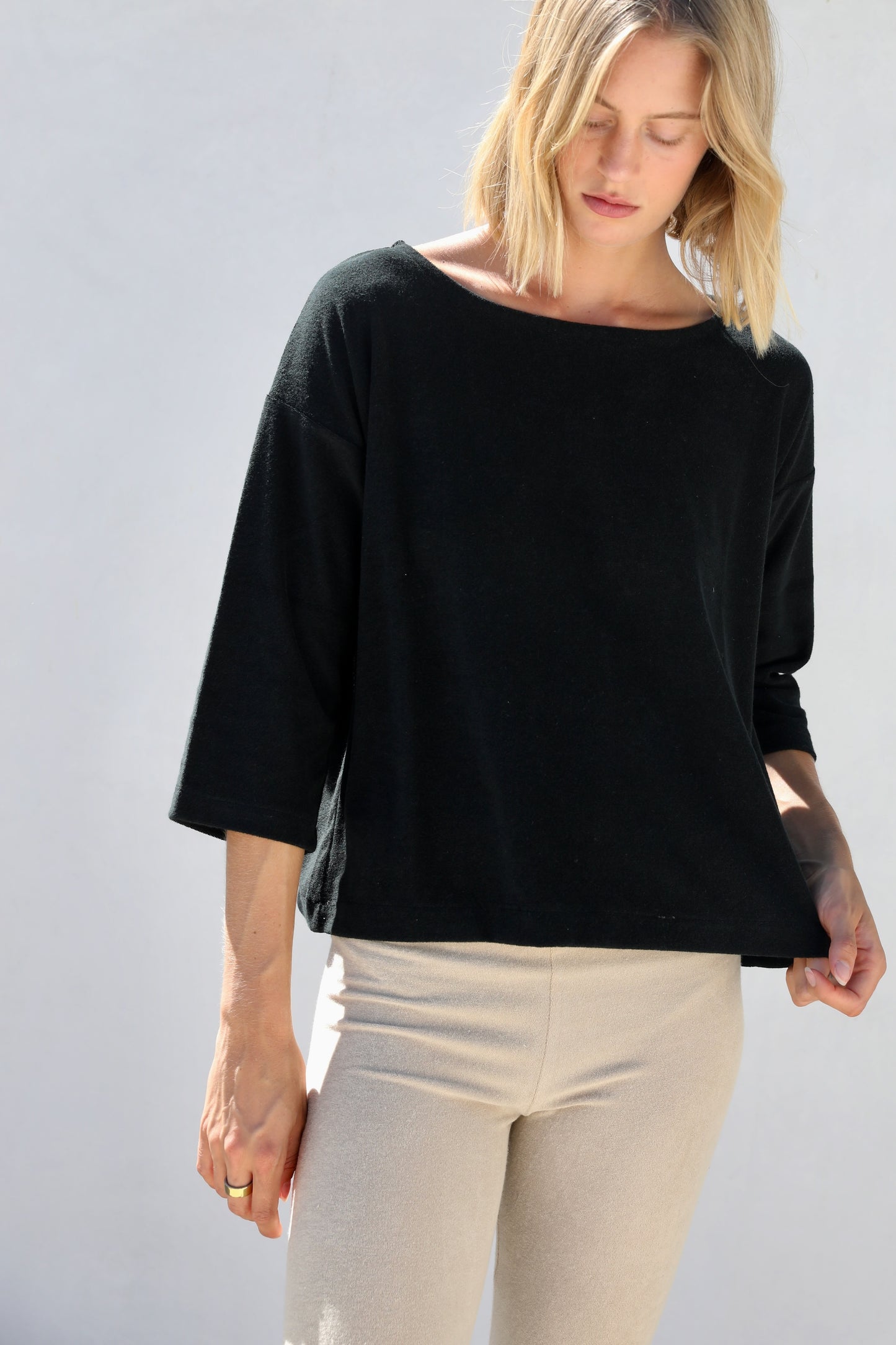 3/4 Sleeve Shirt  - Thin Shaved Terry