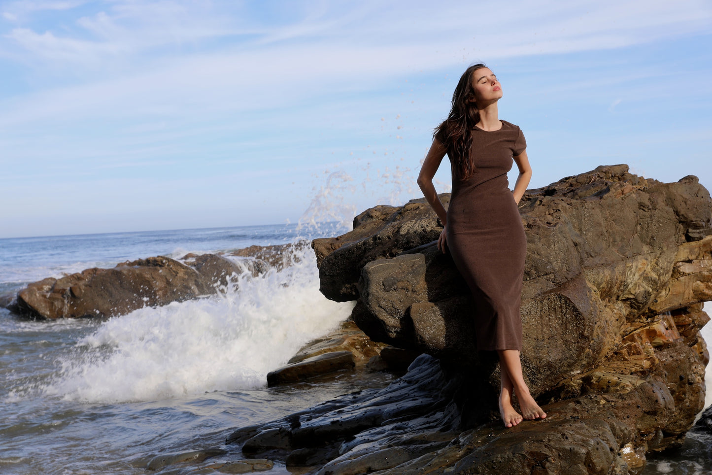 Midi Dress - Thin Shaved Terry