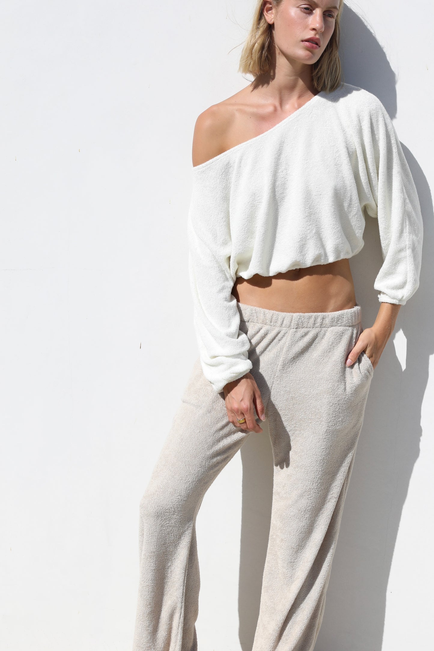 The Wide Leg Pocket  - Thin Looped Terry