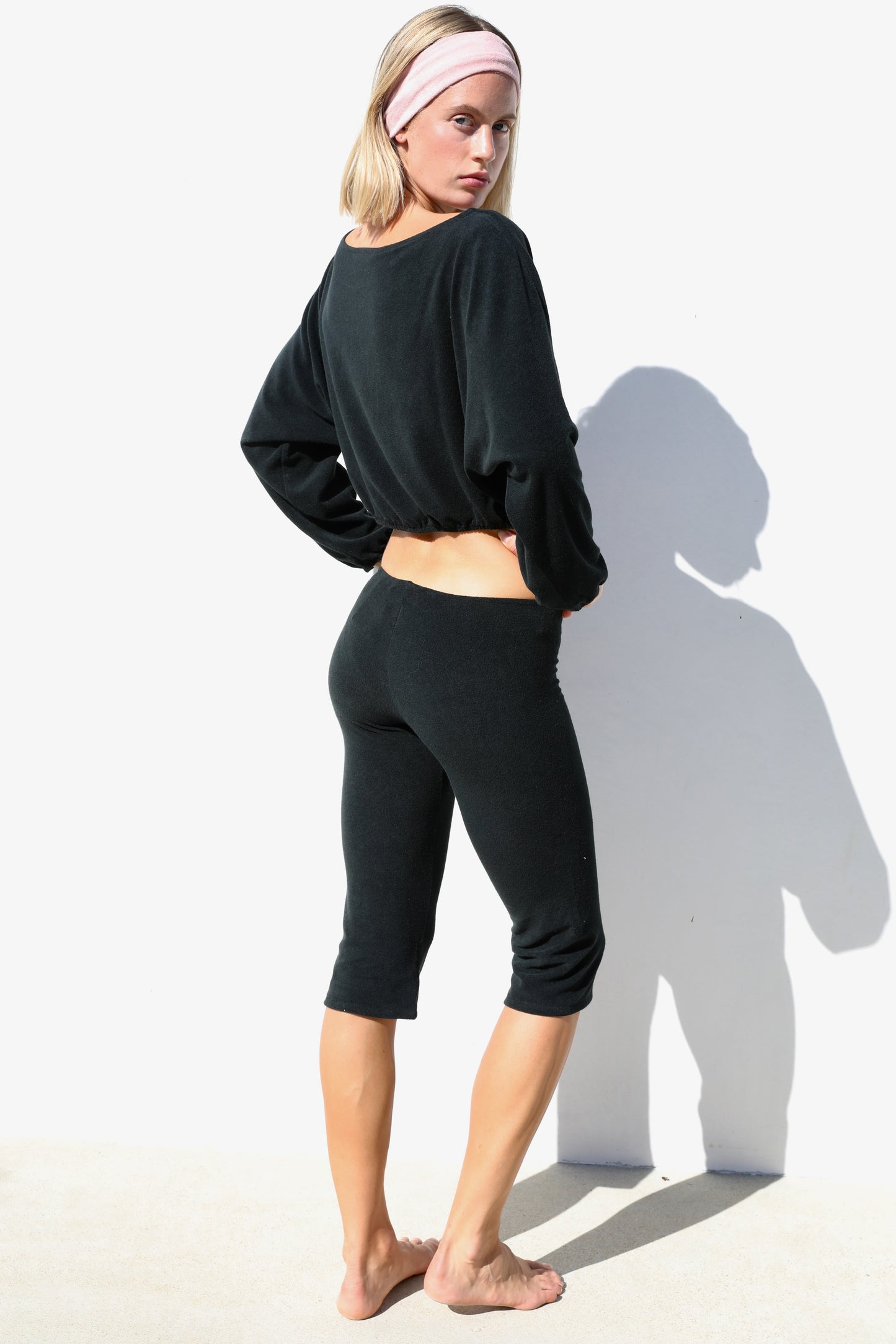 The Cropped Legging  - Thin Shaved Terry