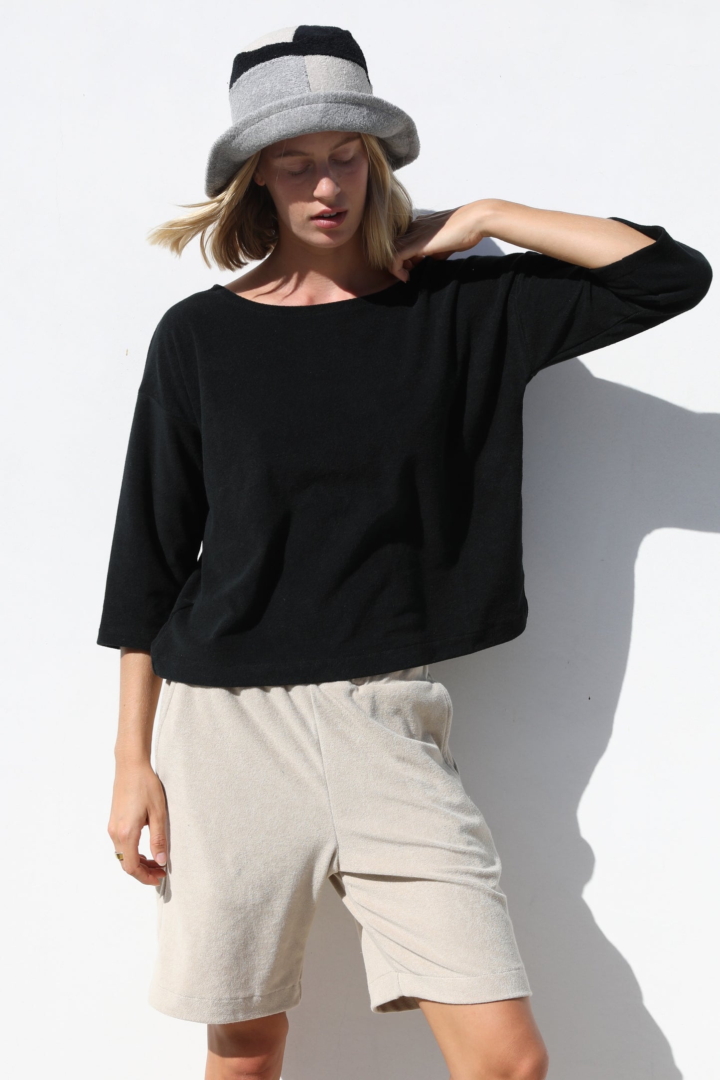 3/4 Sleeve Shirt  - Thin Shaved Terry