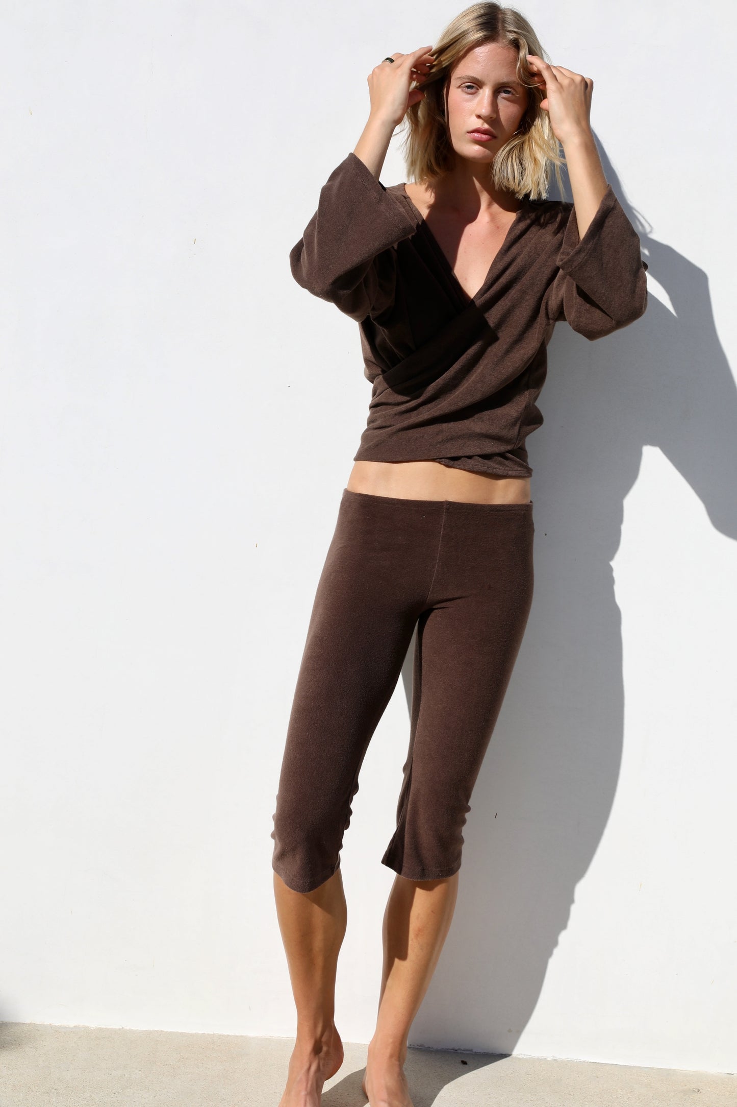The Cropped Legging  - Thin Shaved Terry