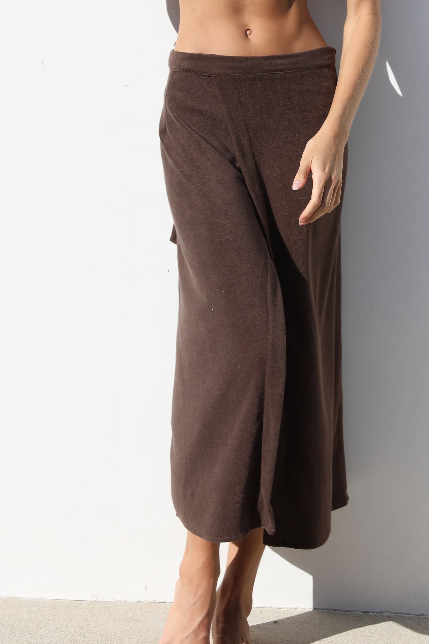 The Long Wrap Skirt - Thin Shaved Terry
