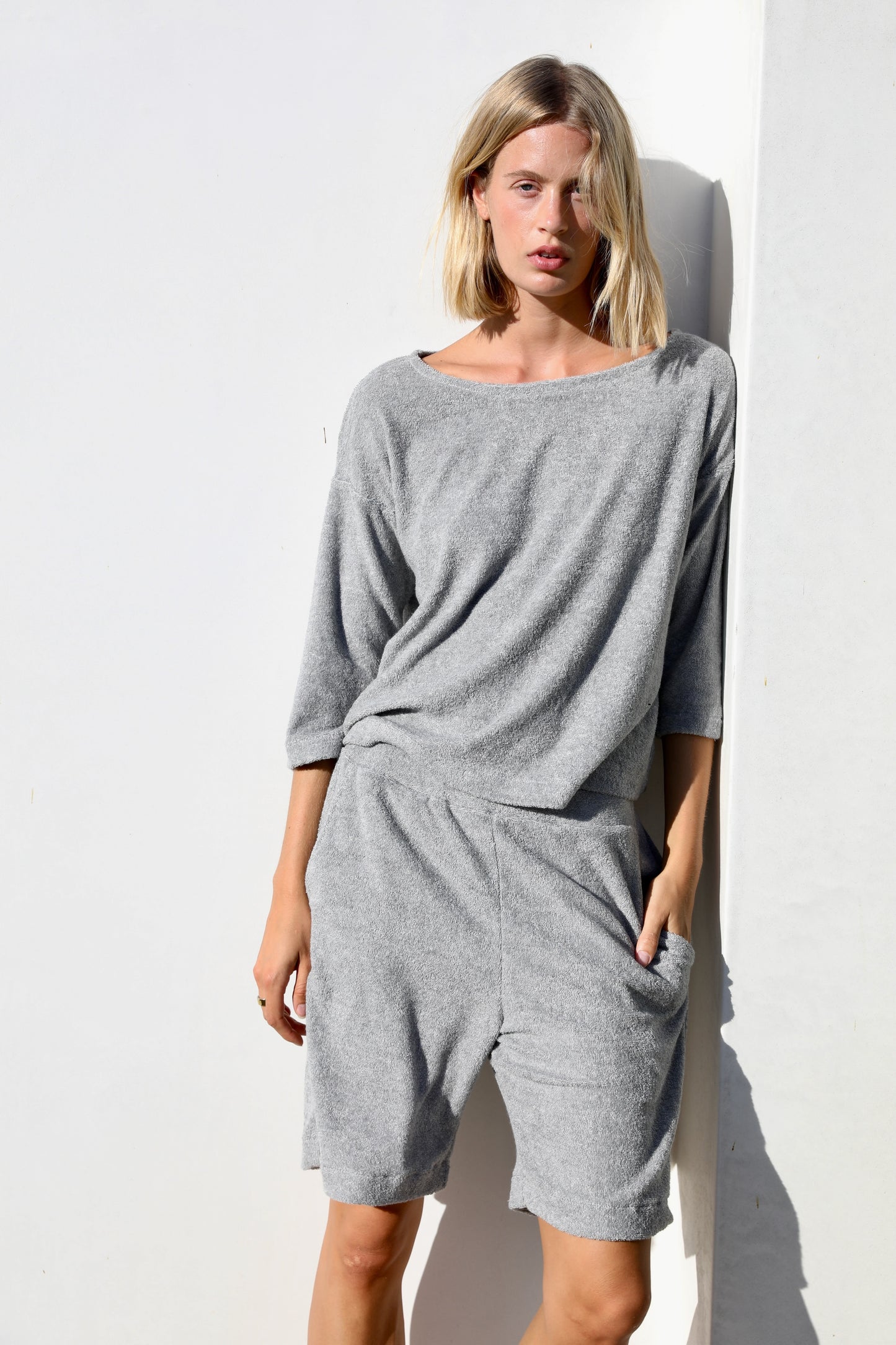 3/4 Sleeve Shirt - Thin Looped Terry