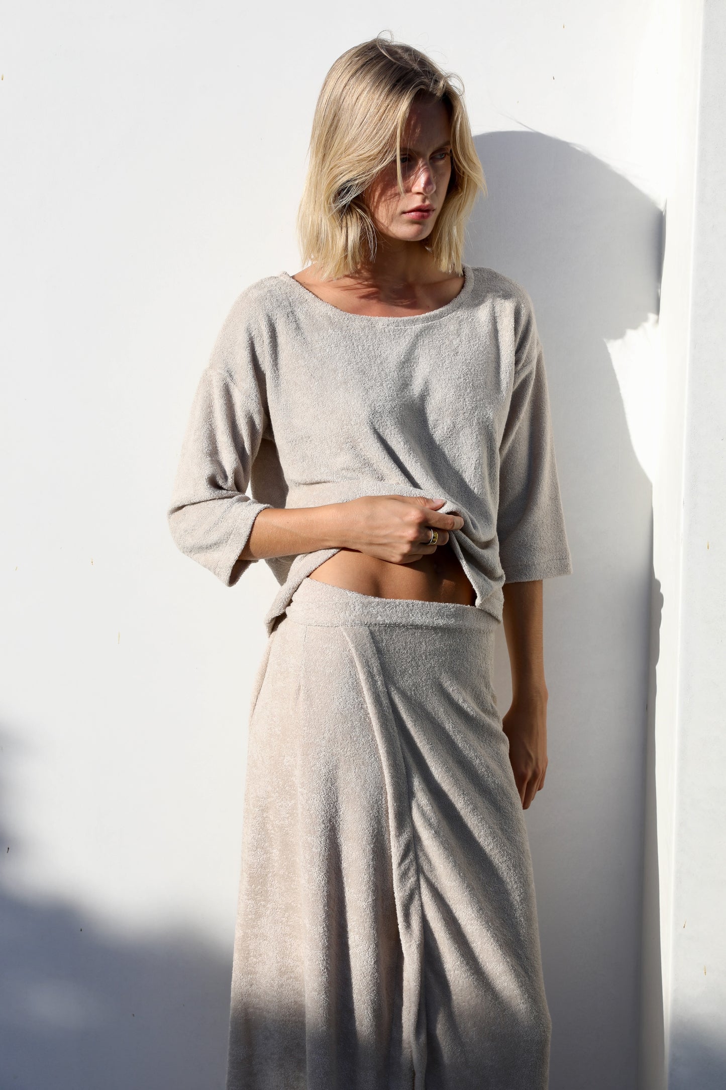 3/4 Sleeve Shirt - Thin Looped Terry