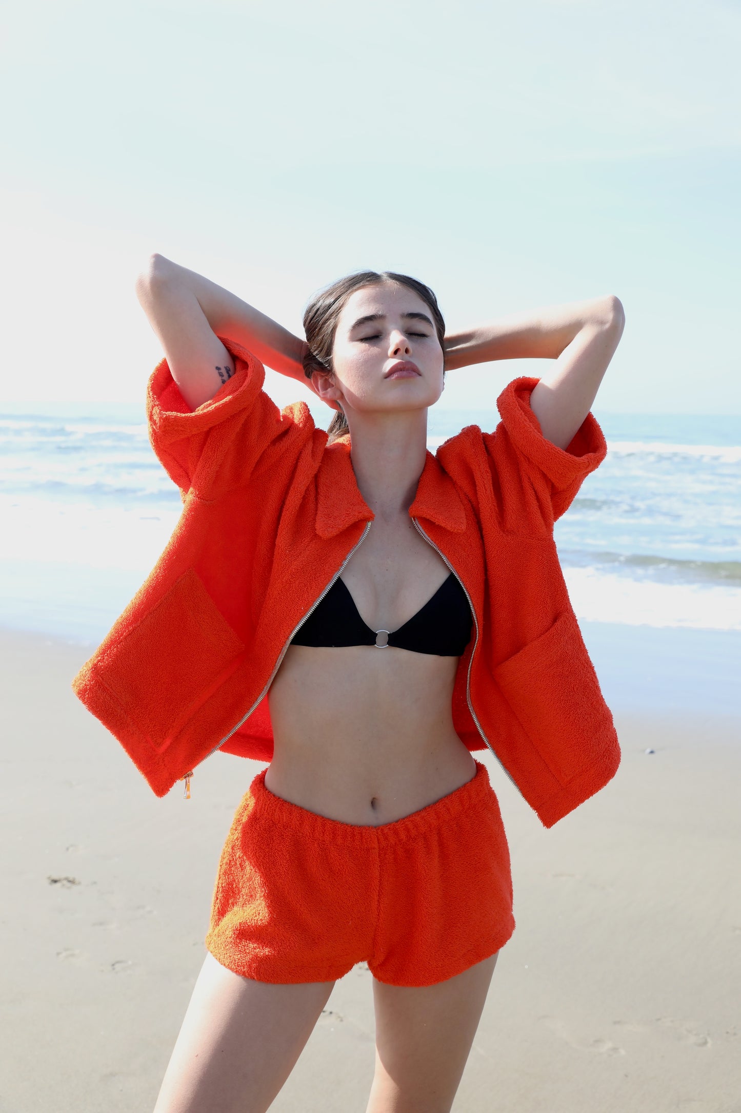 The Cropped Zip up Jacket - Plush Terry