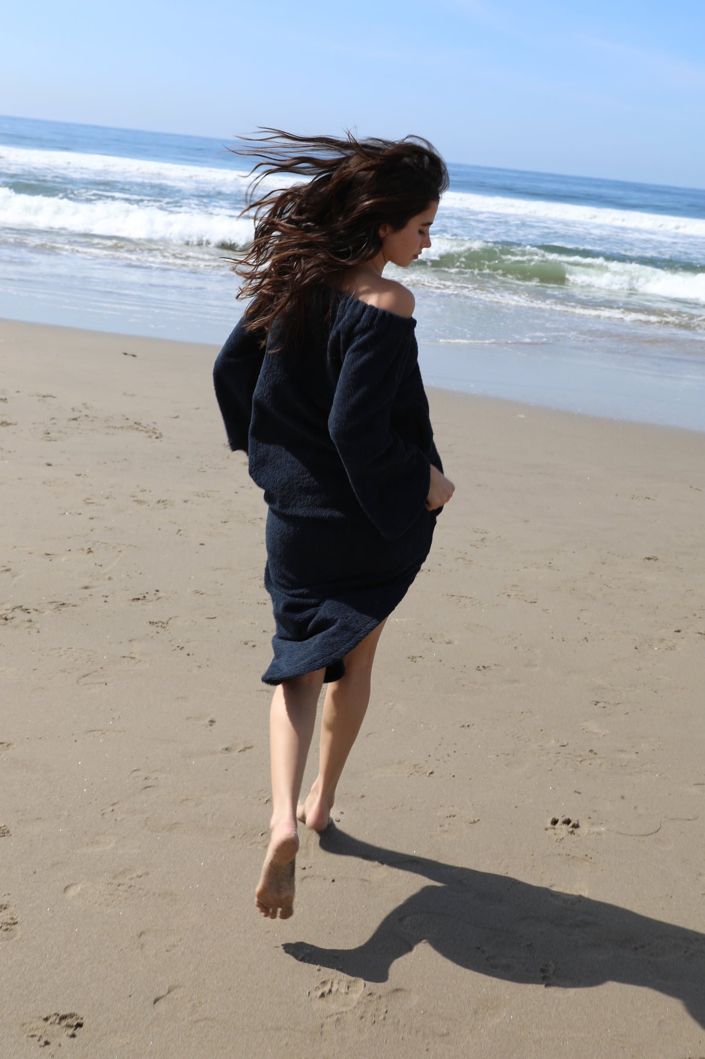 The Off Shoulder Dress - Plush Terry