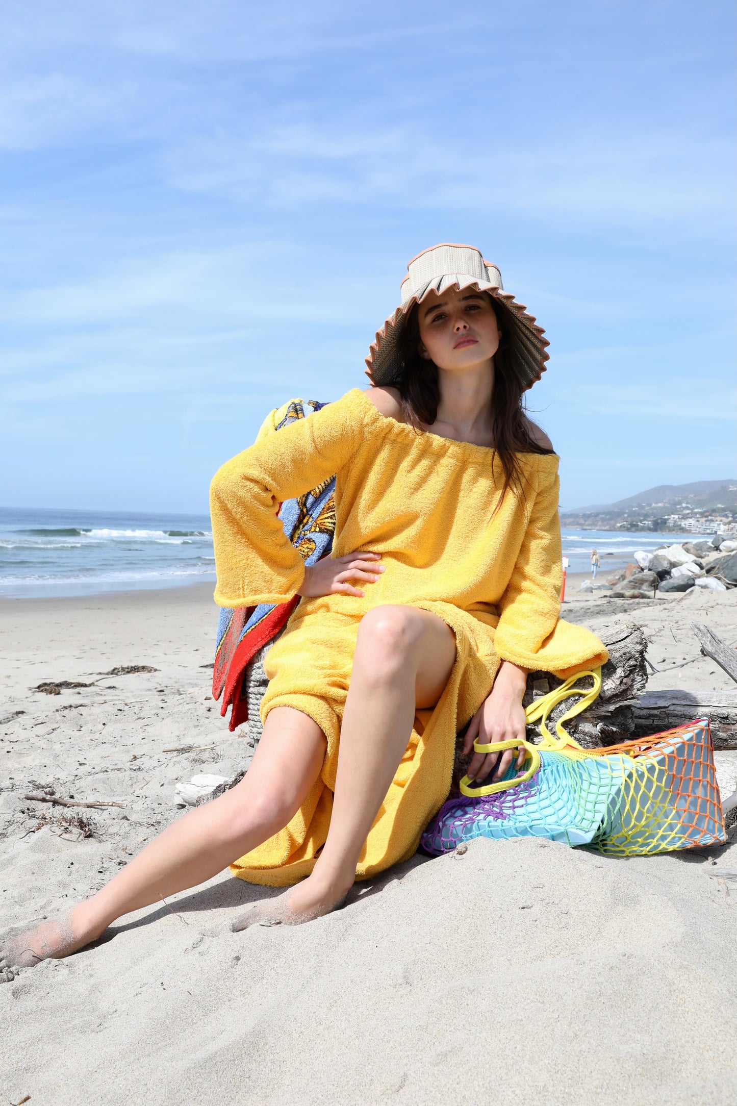 The Off Shoulder Dress - Plush Terry