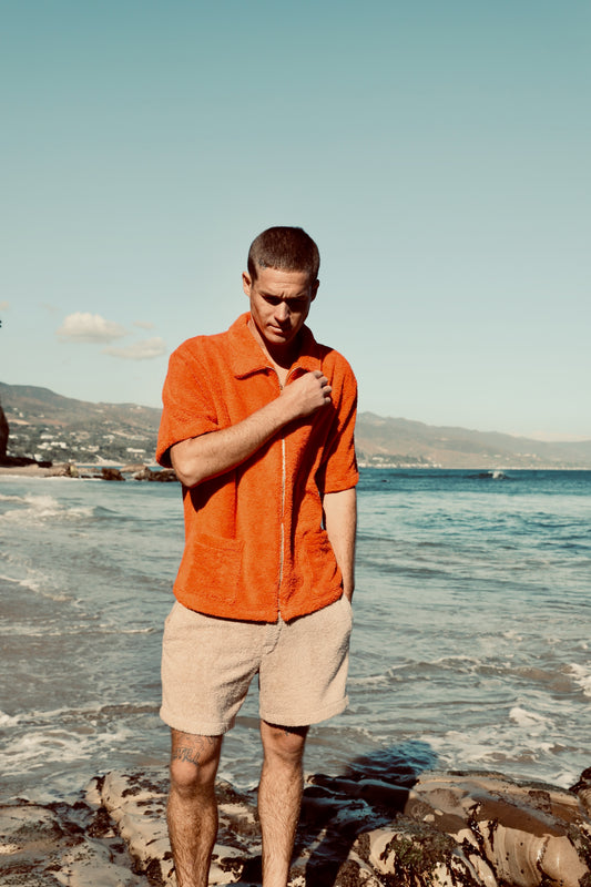 The Short Sleeve Zip up Jacket - Plush Terry