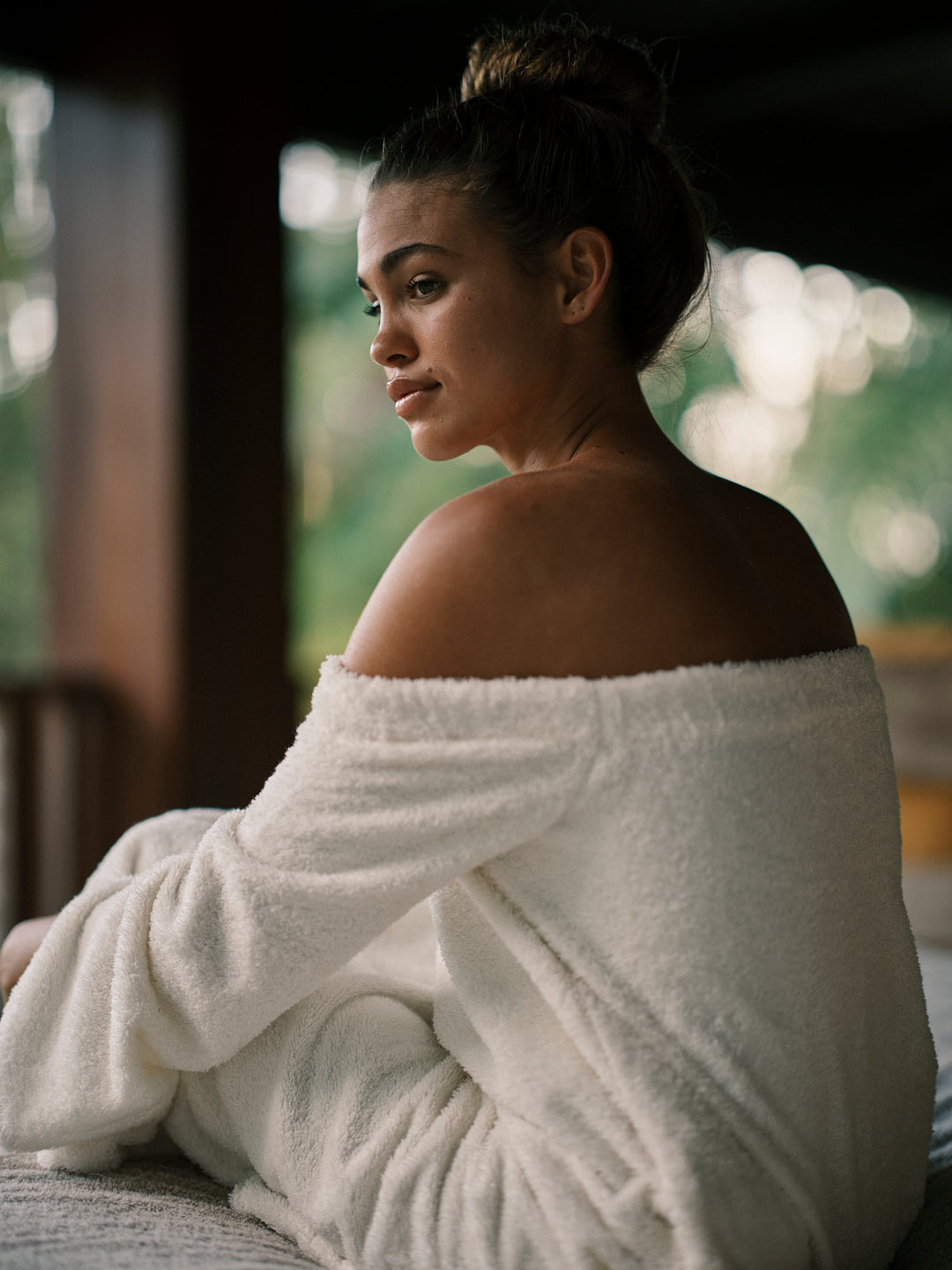 The Off Shoulder Dress - Plush Terry