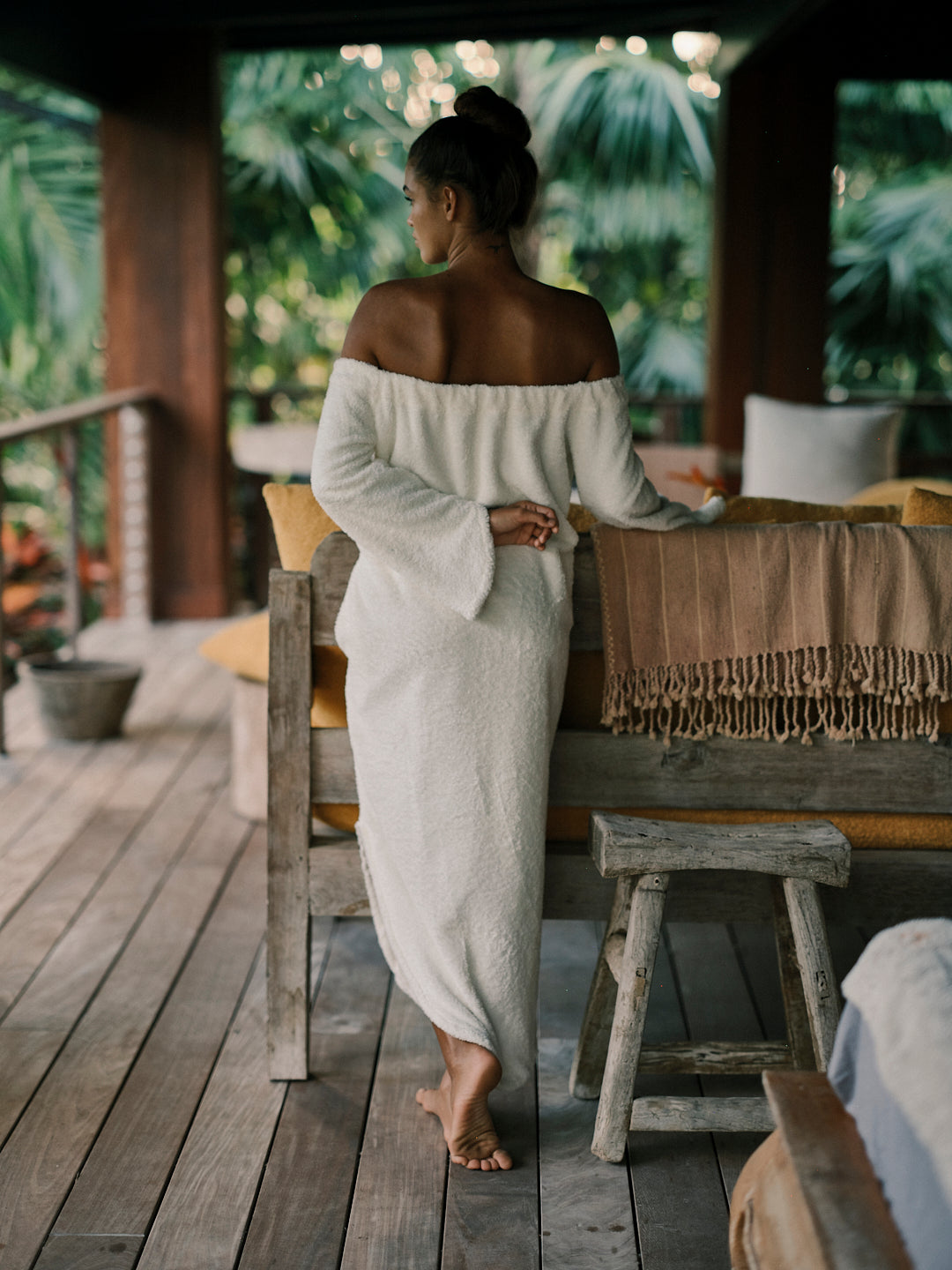 The Off Shoulder Dress - Plush Terry