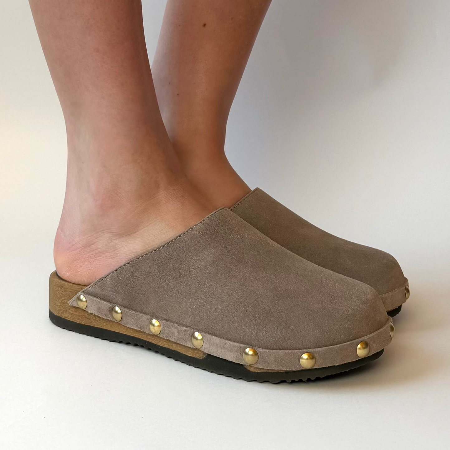 Ella I Taupe Suede Studs