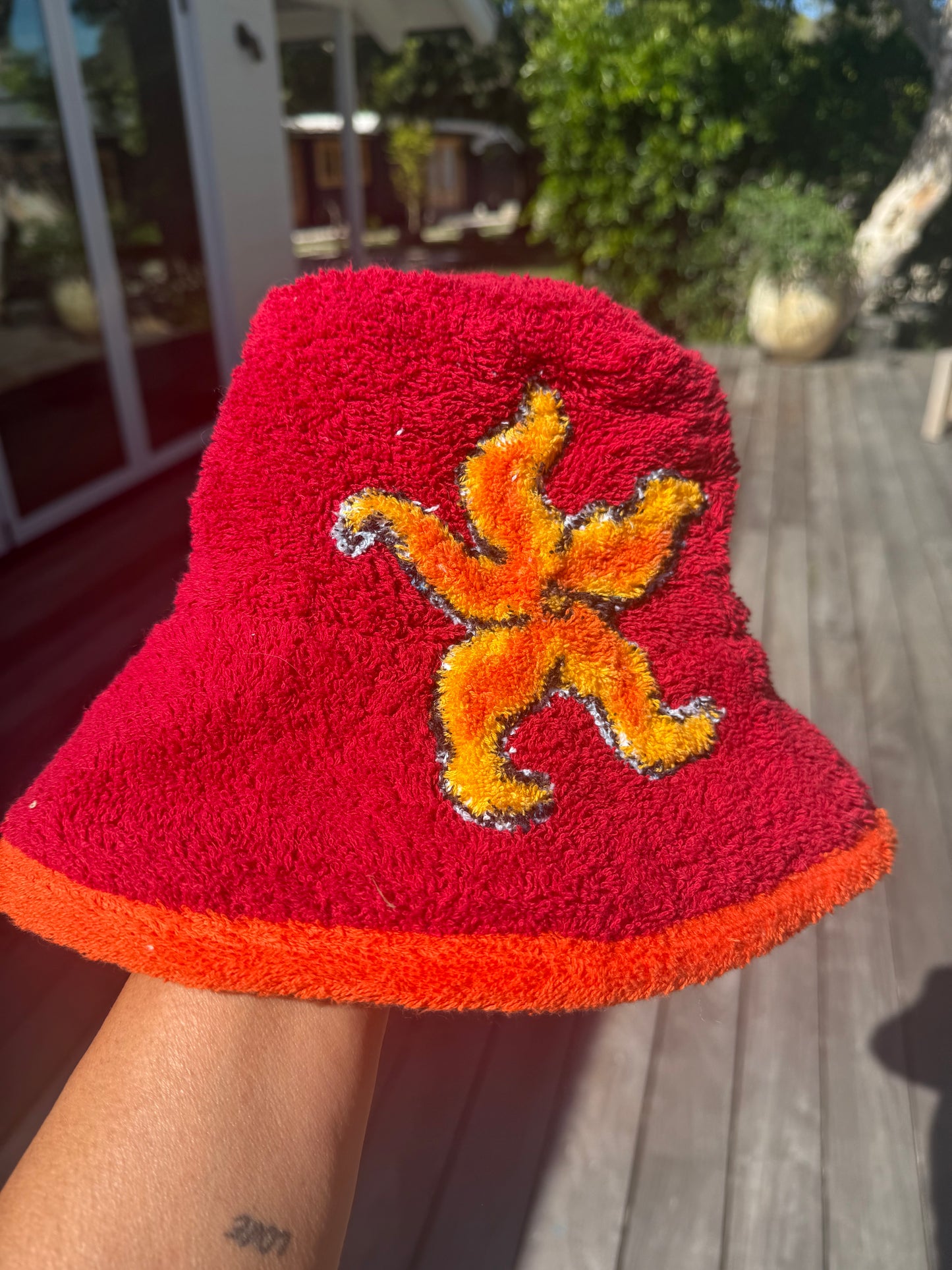 Bucket Hat with hand sewn Sea Animals