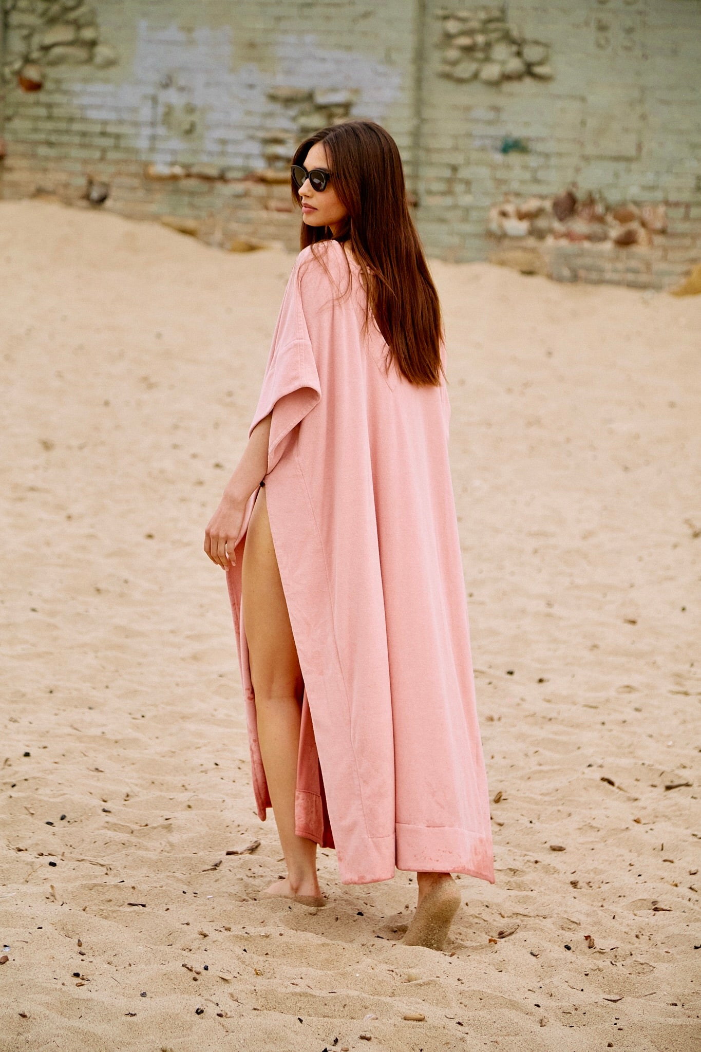 Long Open Kaftan - Thin Shaved Terry