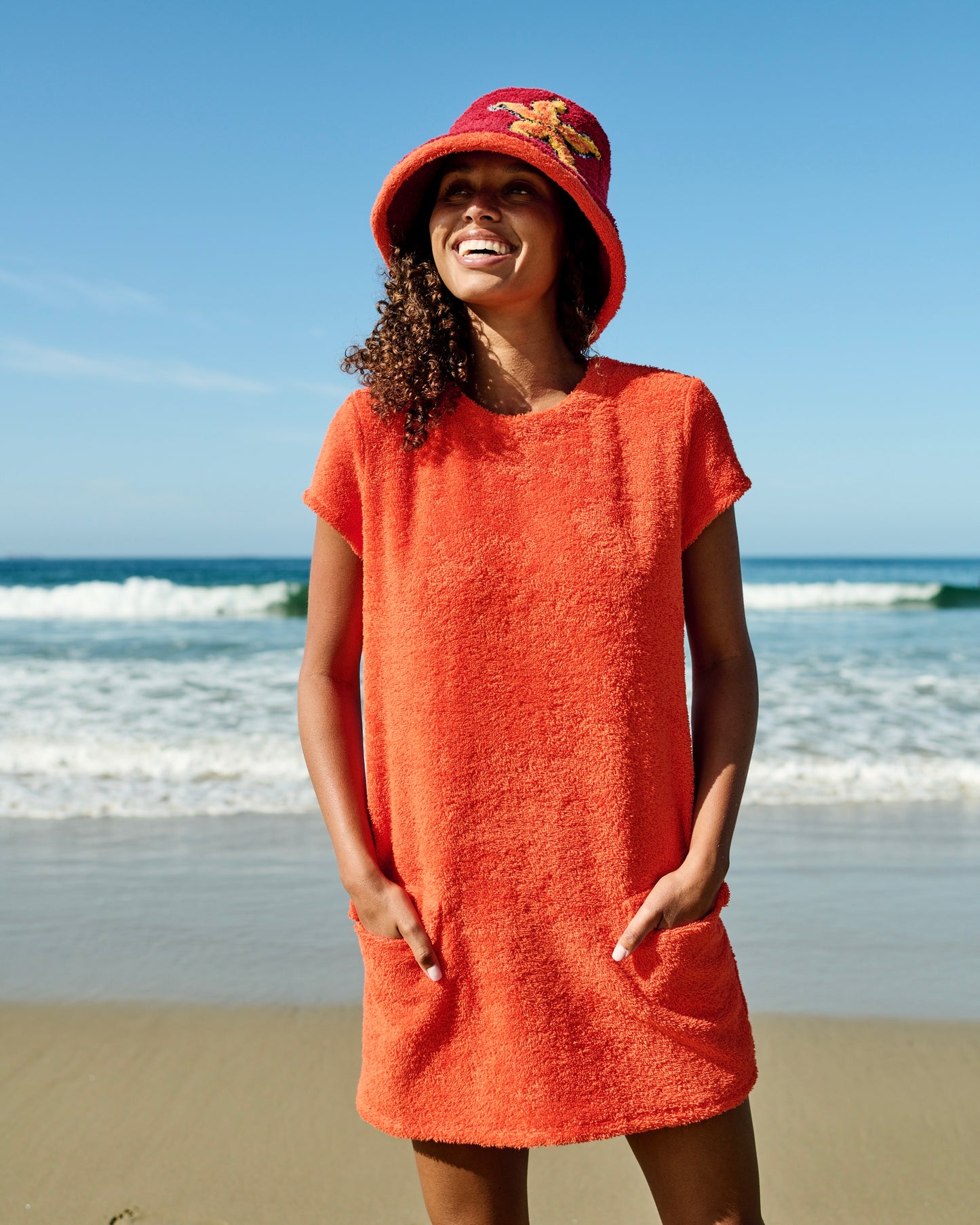 Cap Sleeve Mini Dress in Plush Terry