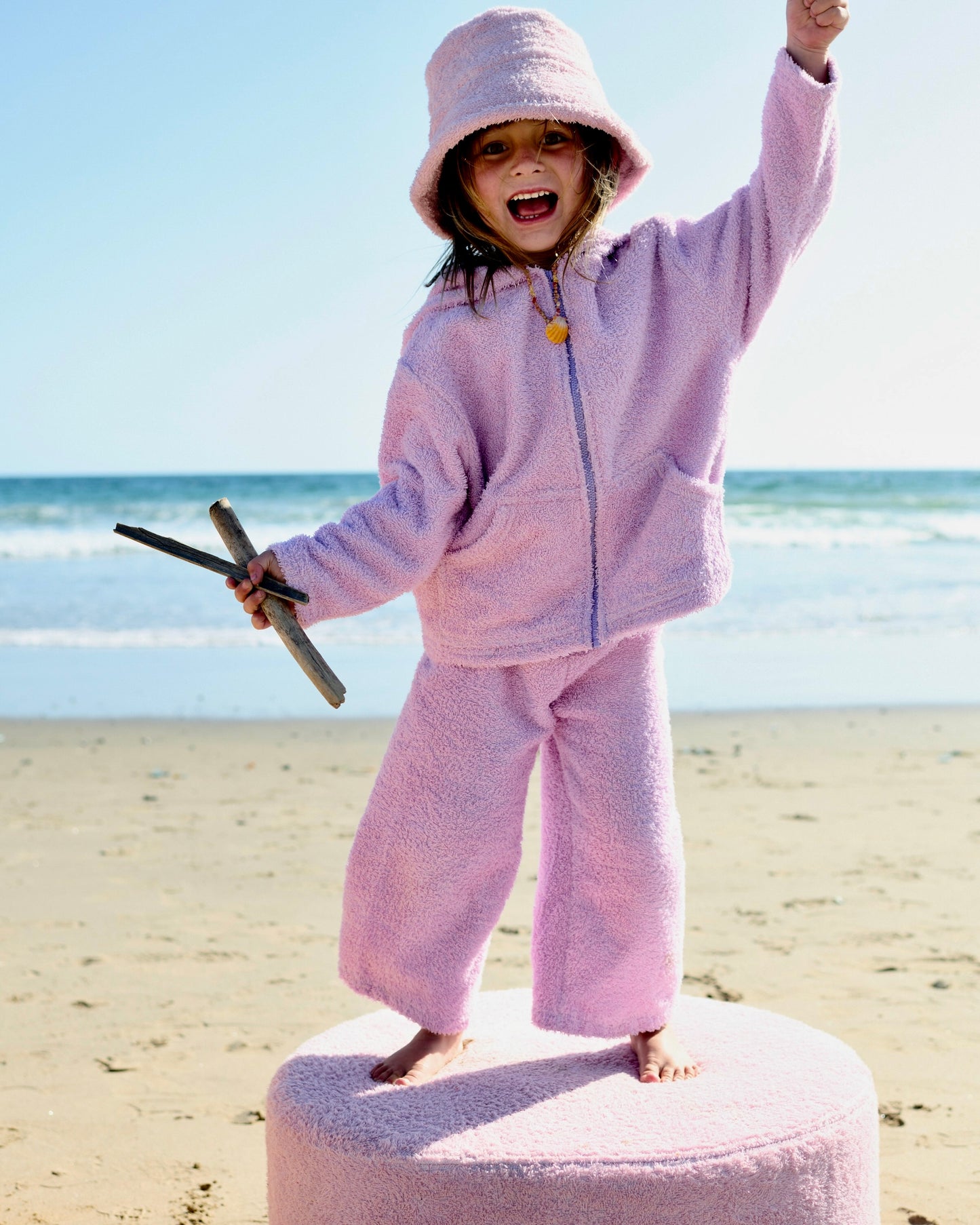 Kids Zip Up Hoodie Plush Terry
