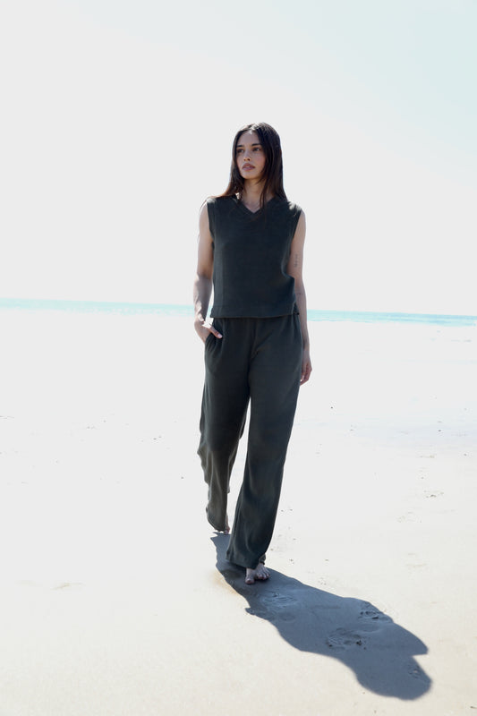 The Wide Leg Pocket Pant in Japanese Cotton Terry