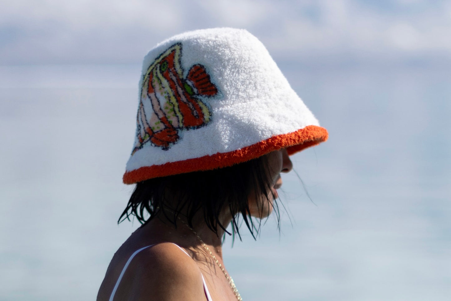 Bucket Hat with hand sewn Sea Animals