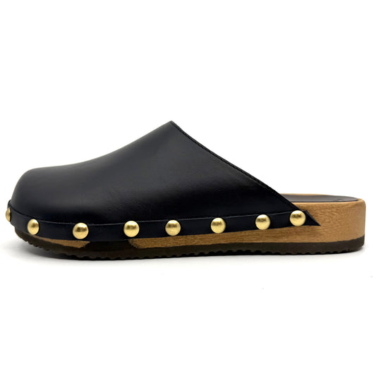 Ella I Black Leather Studs