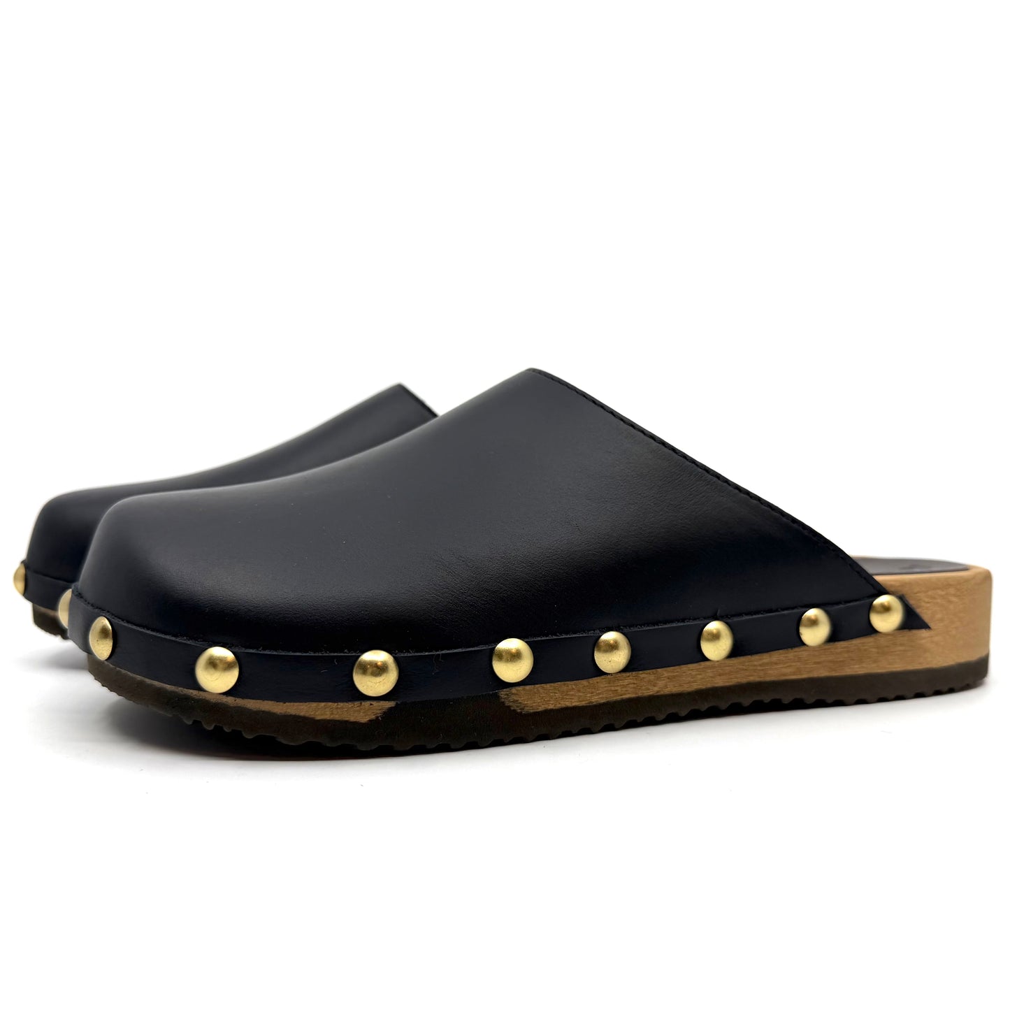 Ella I Black Leather Studs