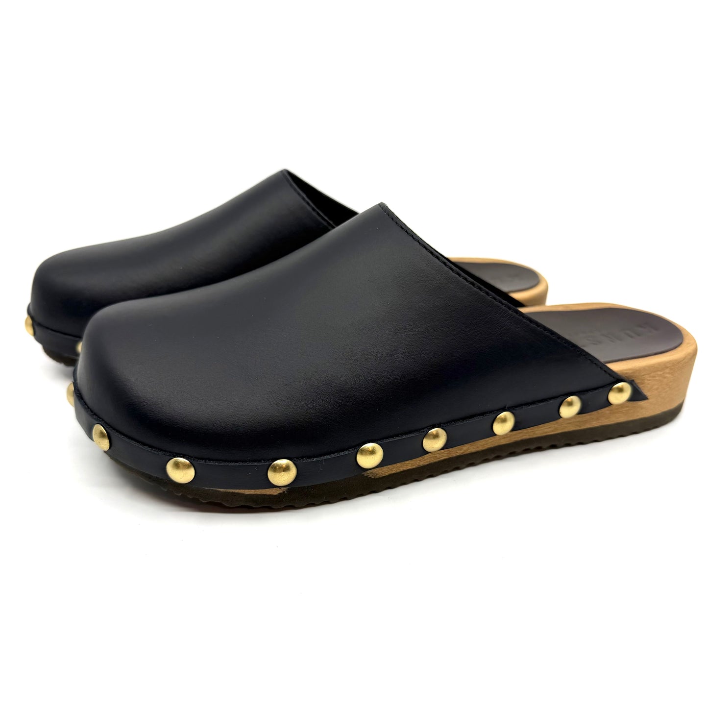 Ella I Black Leather Studs
