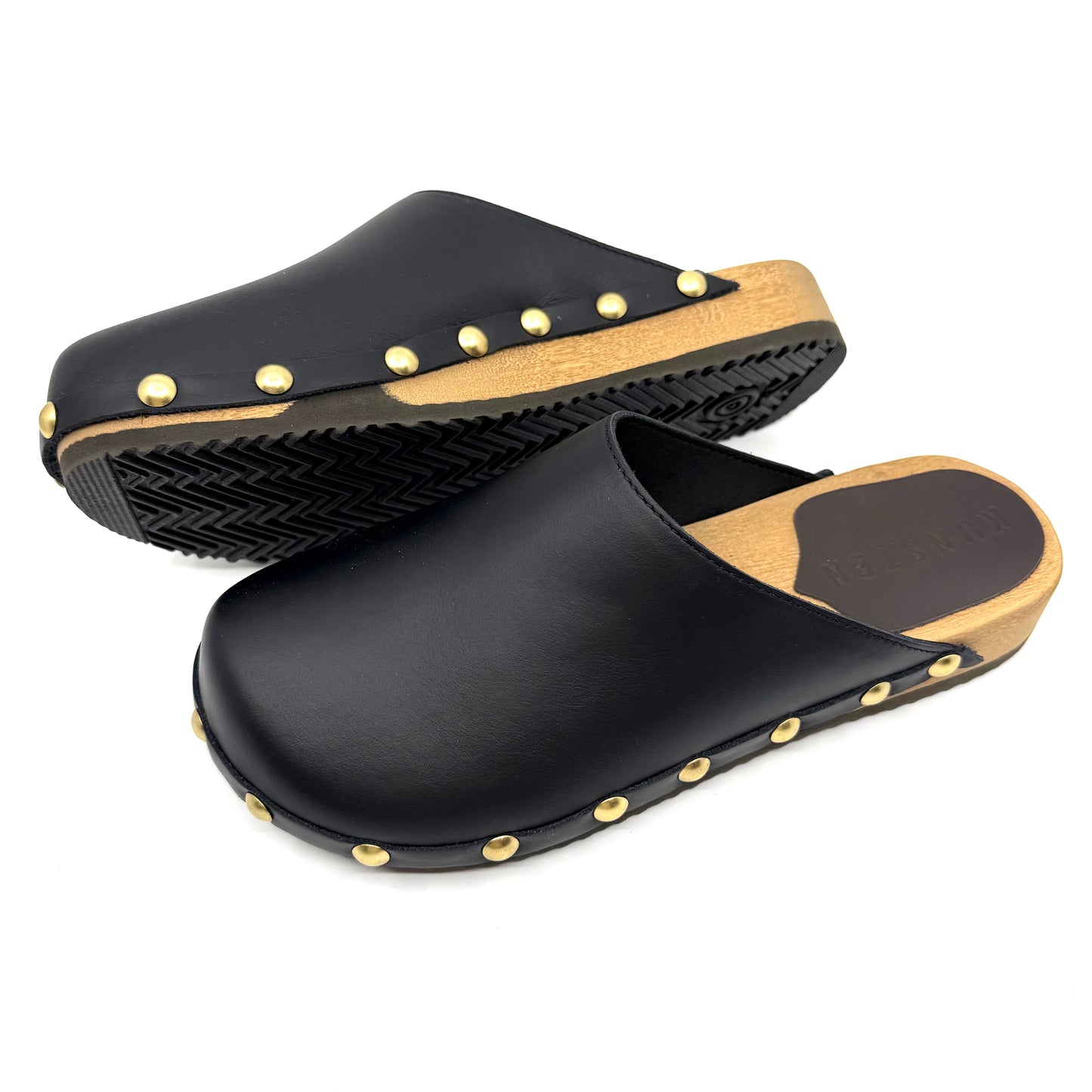 Ella I Black Leather Studs