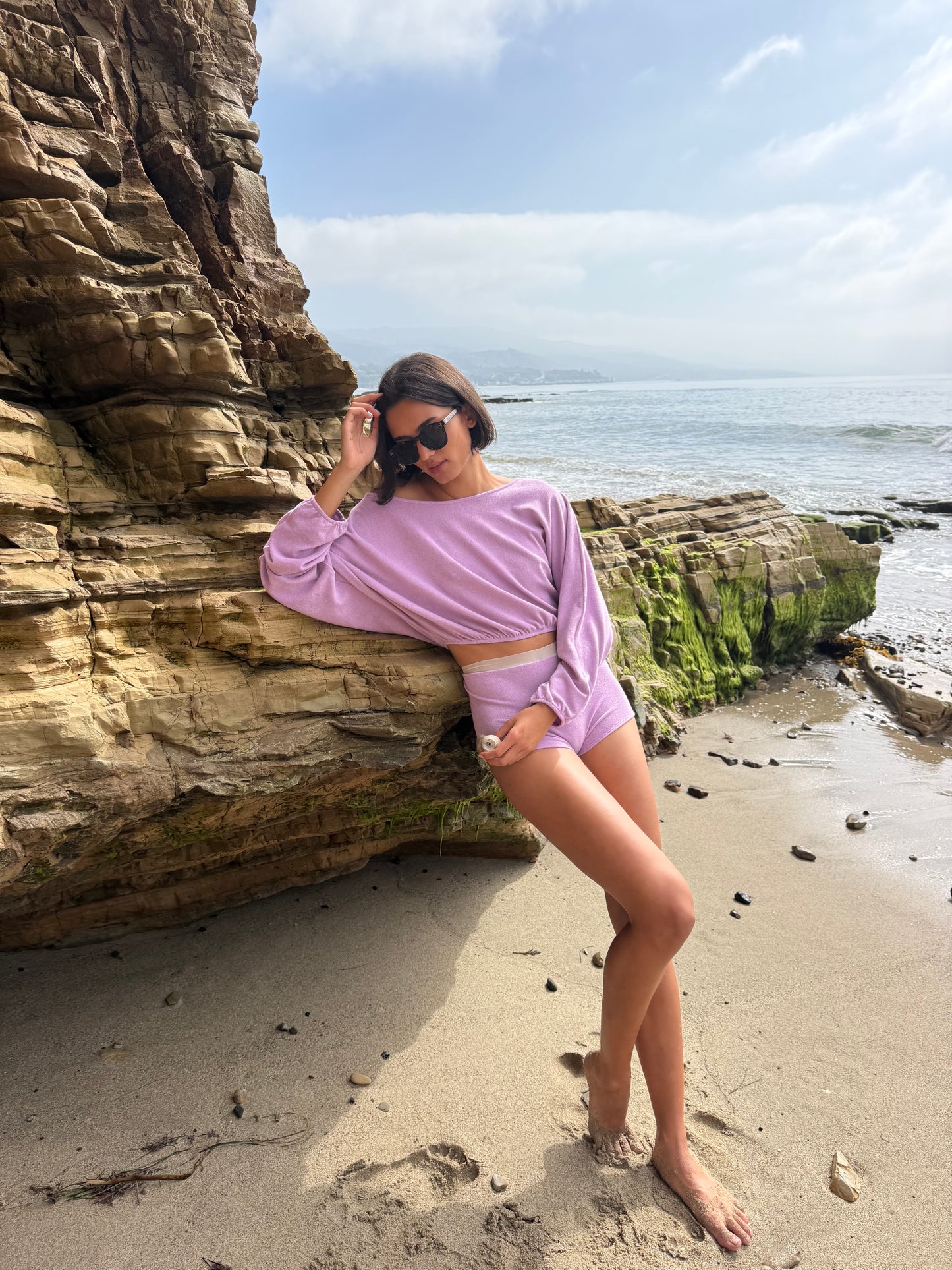 High waisted Short - Thin shaved Terry