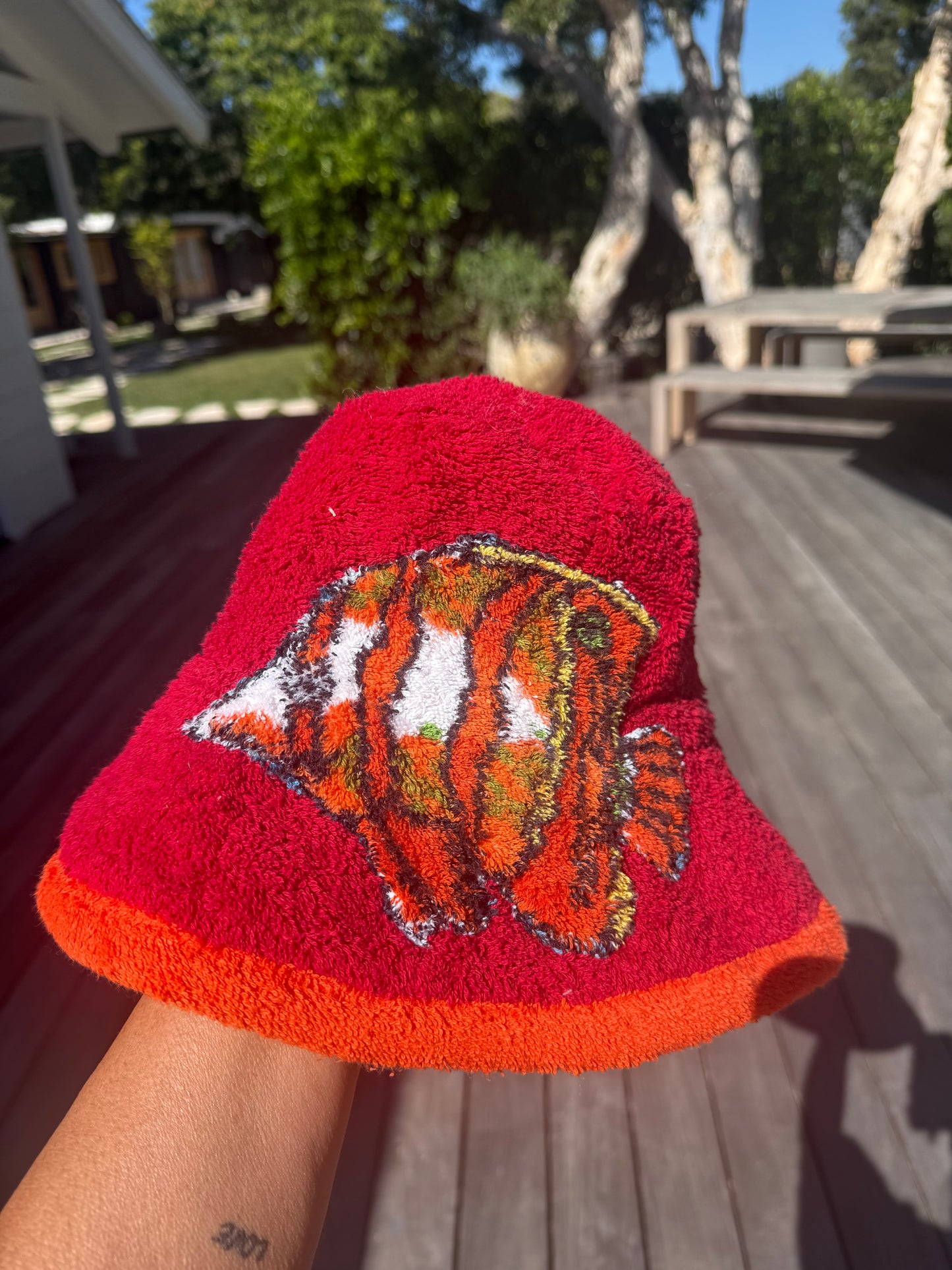Bucket Hat with hand sewn Sea Animals