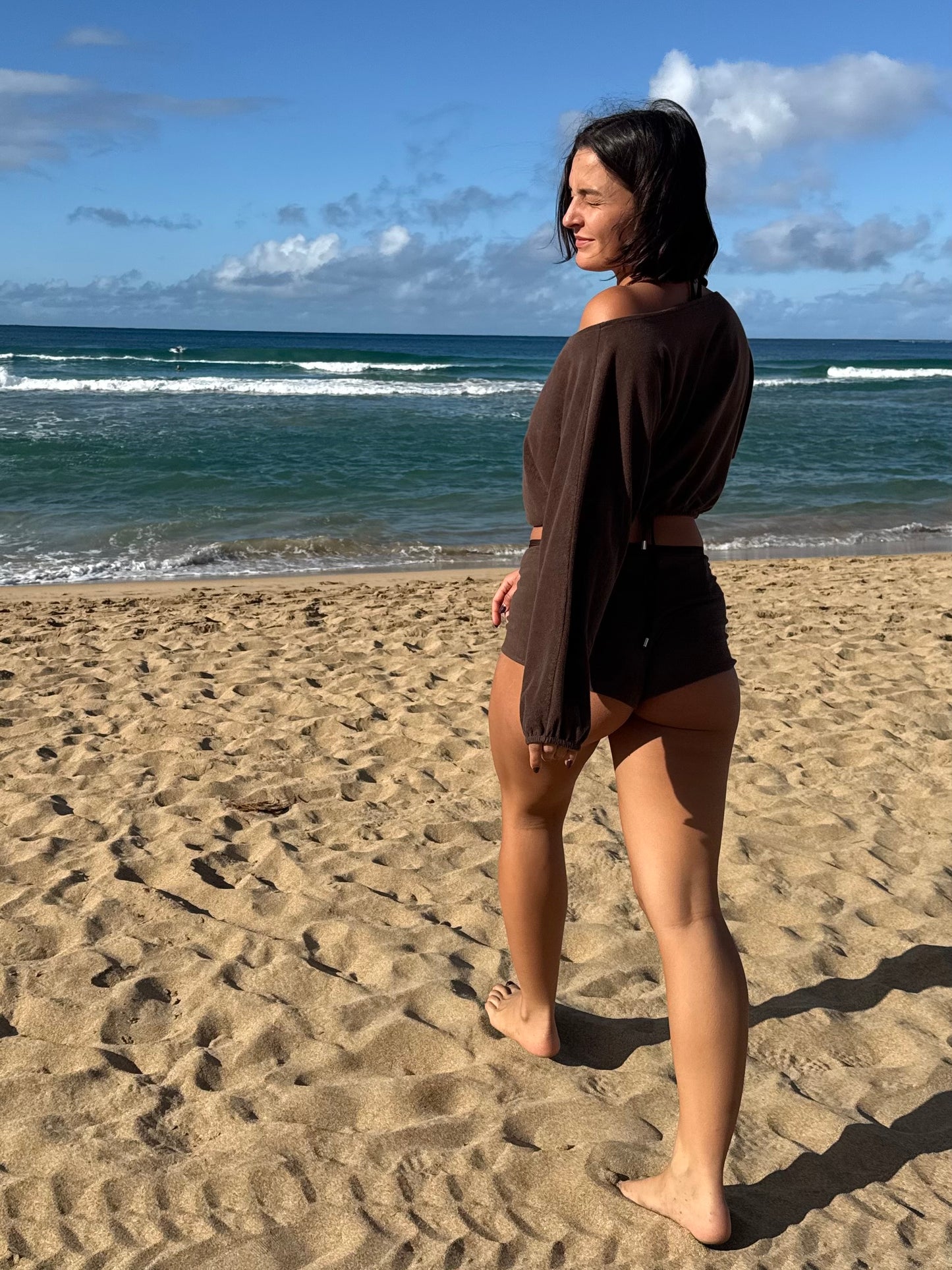 High waisted Short - Thin shaved Terry