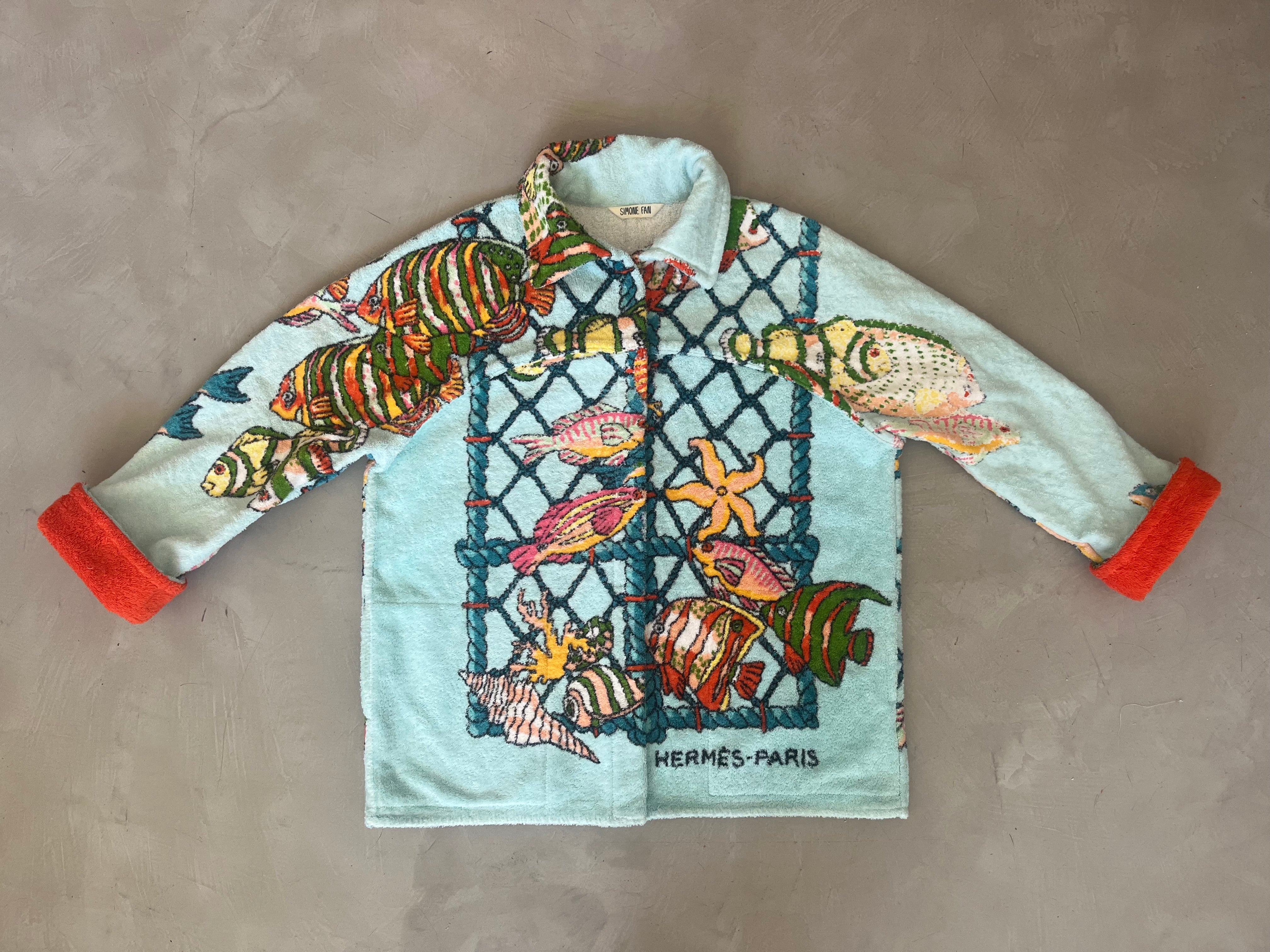 ジャケット・アウター [colors] Hermes Jacket [VINTAGE] Women's Vintage HERMES Embroidery Quilted Coat Jacket RARE Size 36